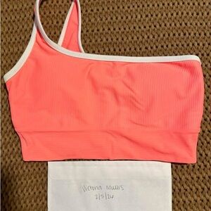 LainSnow Neon Coral one strap top
